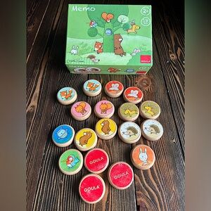 MEMO GOULA • wooden forest animals matching memory game 18 pieces • ages 2+